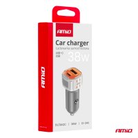 Zástrčka zapalovače 38W, USB + USBc - 025976